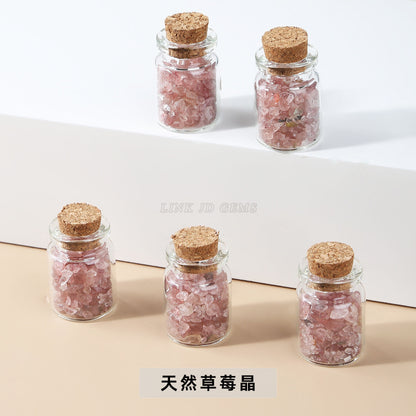 Natural crystal gravel wishing bottle