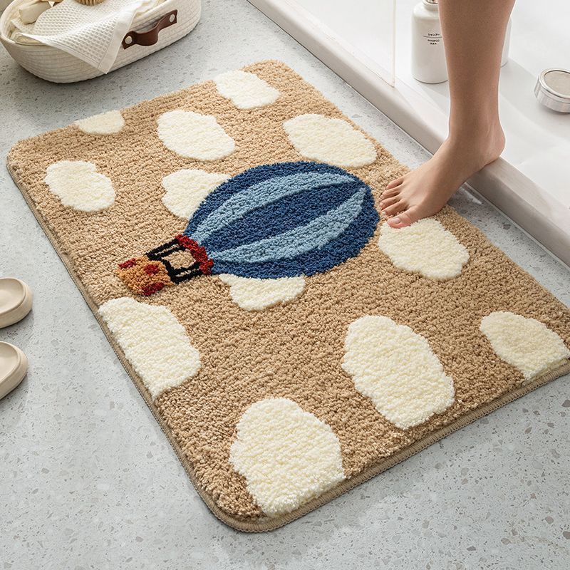 Cartoon Anti-Slip Mat, Absorbent Faux Wool Rug