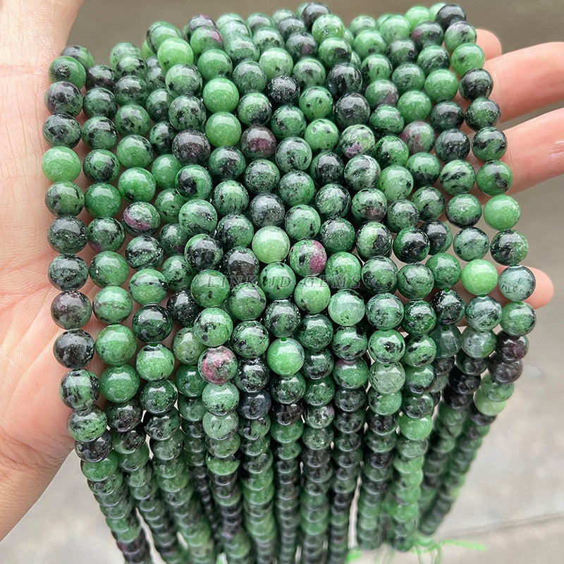 Natural red and green treasure round beads loose beads