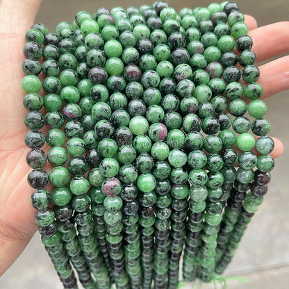 Natural red and green treasure round beads loose beads