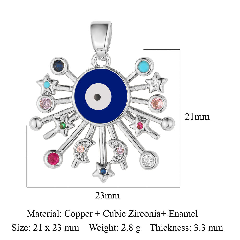 Butterfly Eye Sun Copper Zircon Pendant