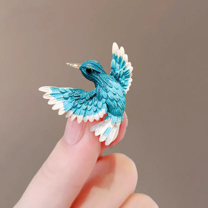 New Chinese style blue-winged bird brooch