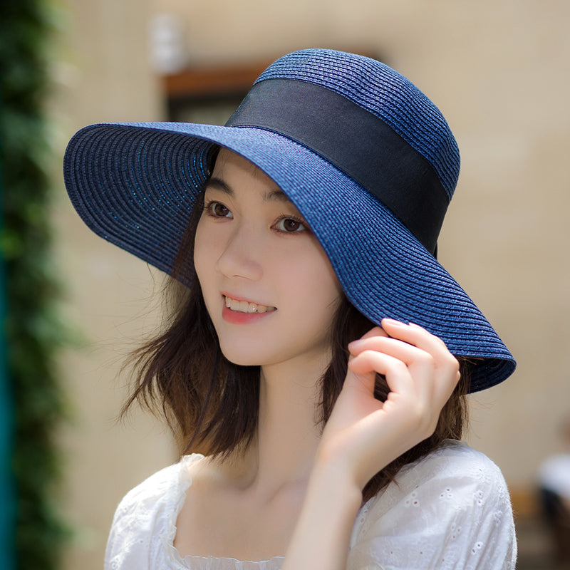 Women's Summer Hat Korean Versatile Sun Protection Foldable Straw Beach