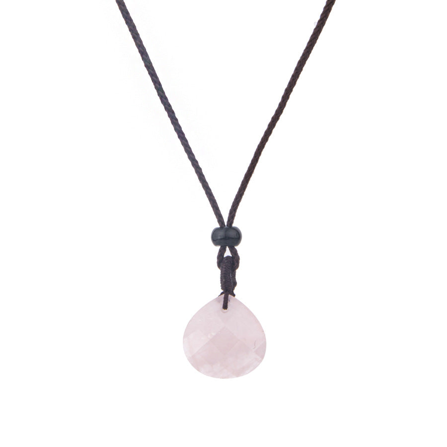 Crystal faceted triangle drop adjustable pendant