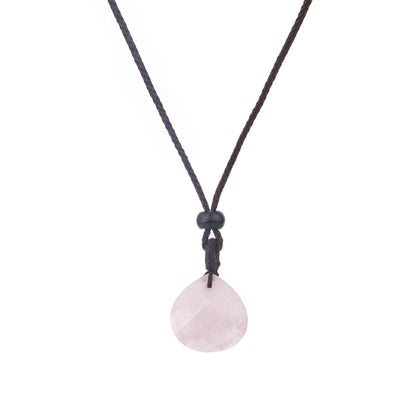 Crystal faceted triangle drop adjustable pendant