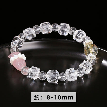 Pulsera de terrón de azúcar de cristal blanco natural. 