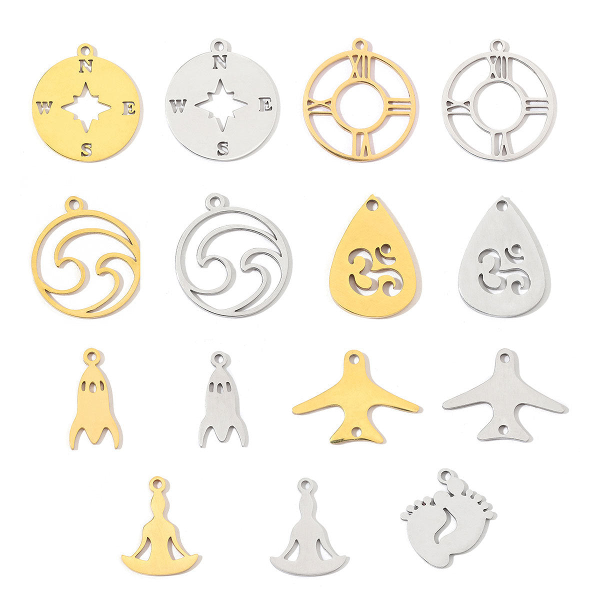 20 pcs/bag Rocket aircraft sole titanium steel pendant