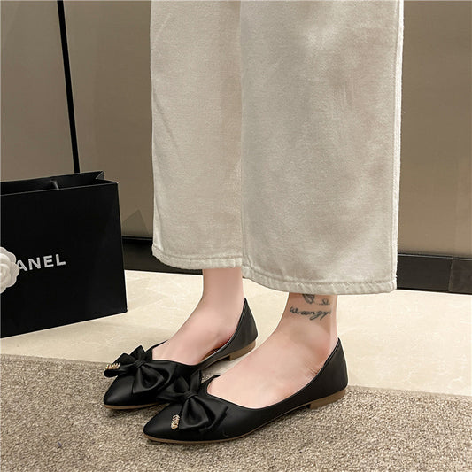 Bow pointed women's flats