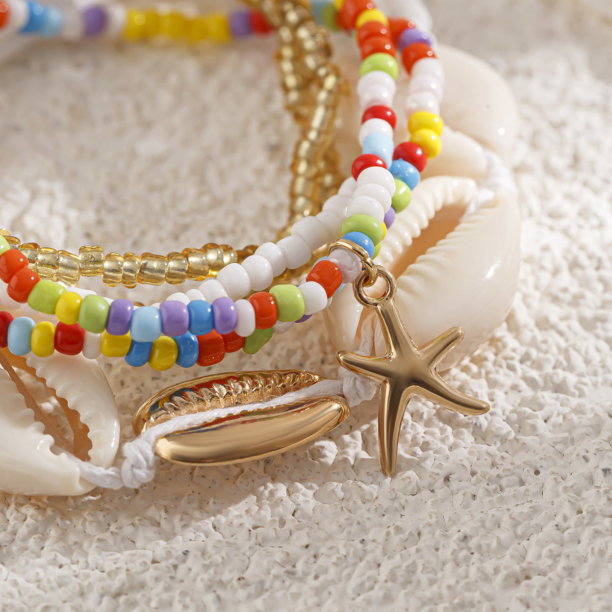 Bracelet t Beach Starfish Beaded Set