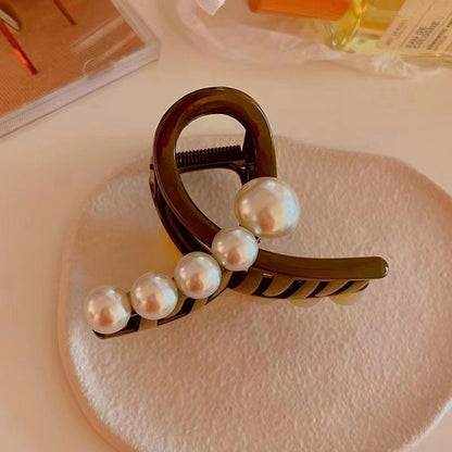 Pearl hairpin headgear temperament shark clip