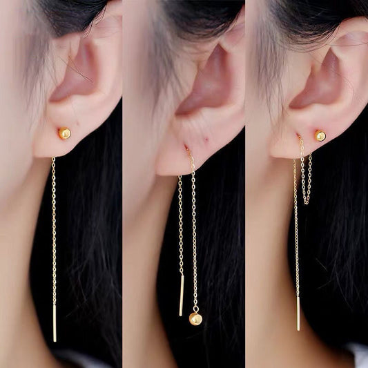 Long stud earrings fashion