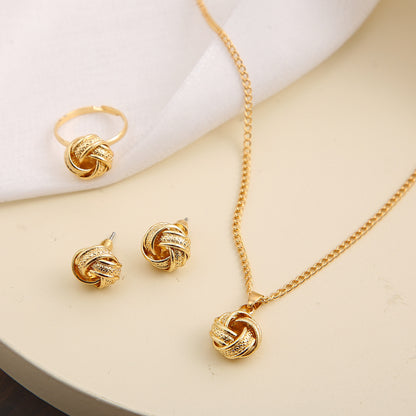 Jewelry three piece wedding ring earring necklace set