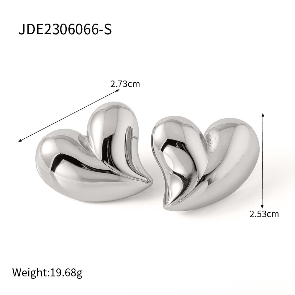 Exaggerated big heart shaped earrings