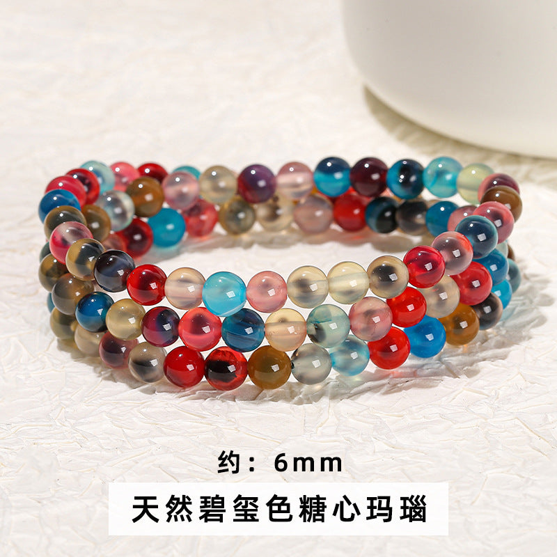 Natural crystal multi-circle bracelet