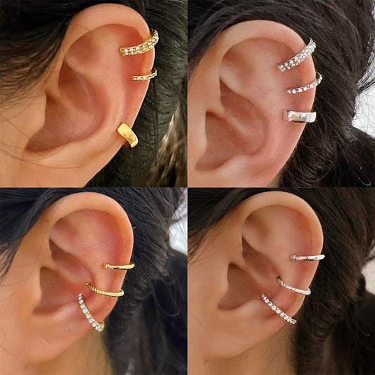 Small ear clip three-piece set