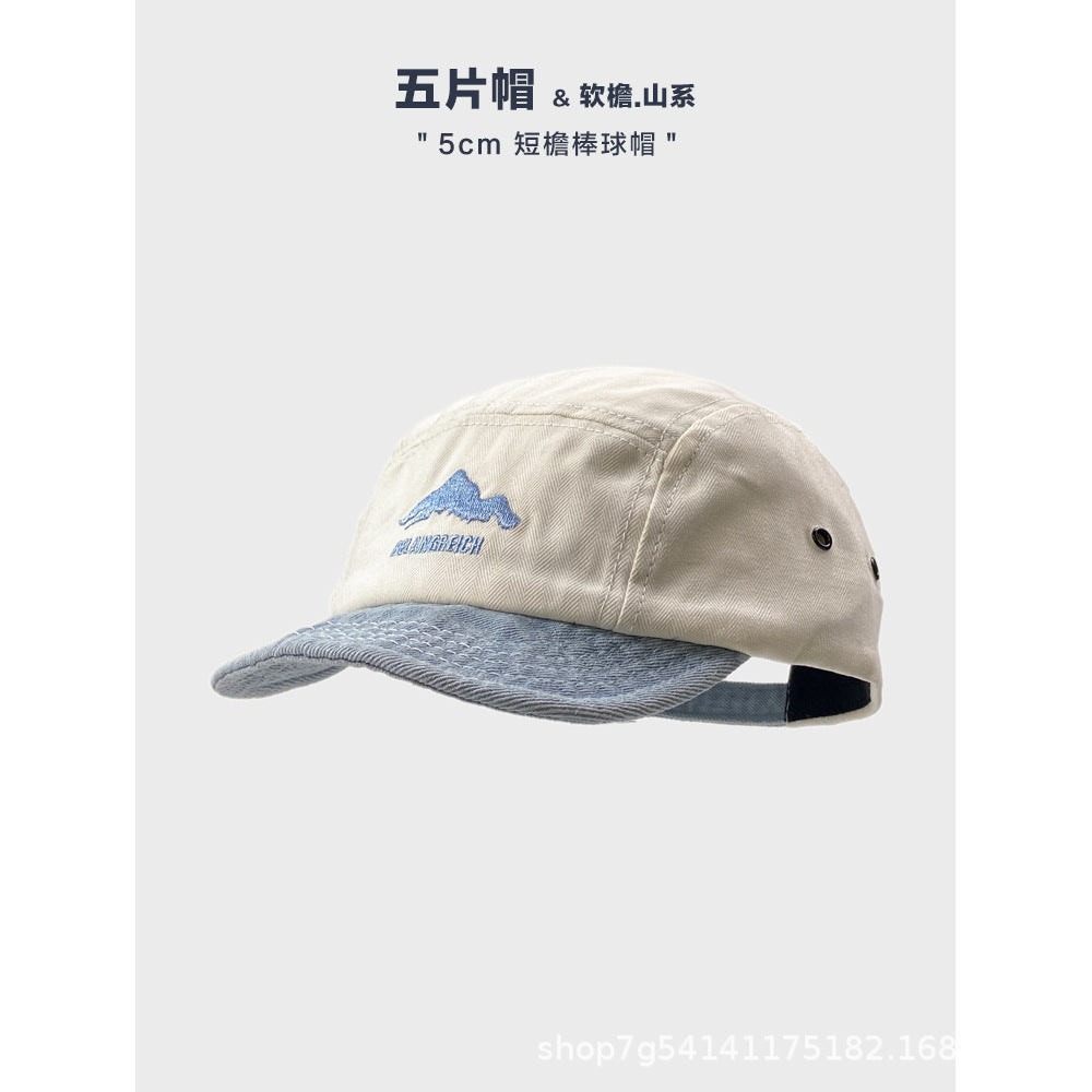 Short Brim Denim Cap