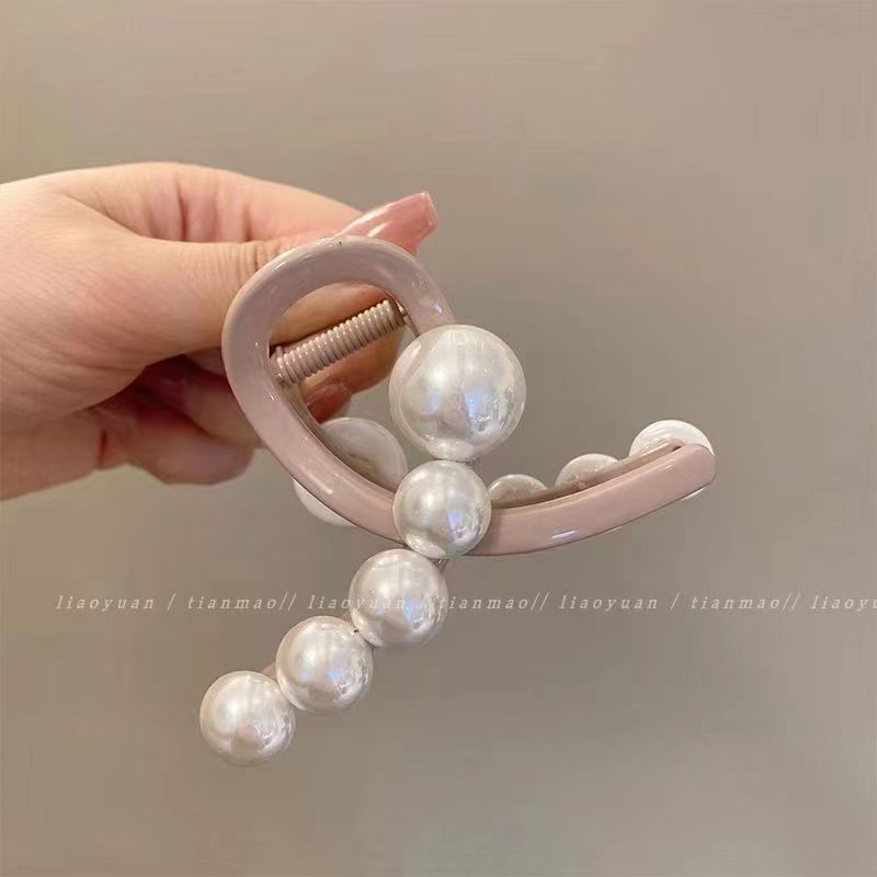 Pearl hairpin headgear temperament shark clip