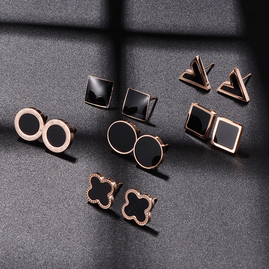 Versatile titanium steel small stud earrings