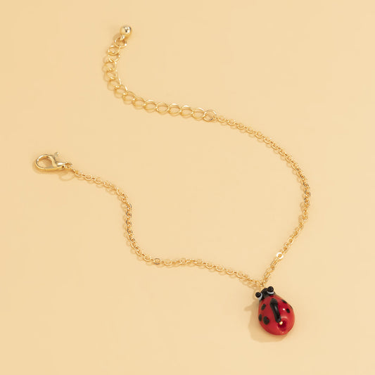 Seven star ladybug tag bracelet