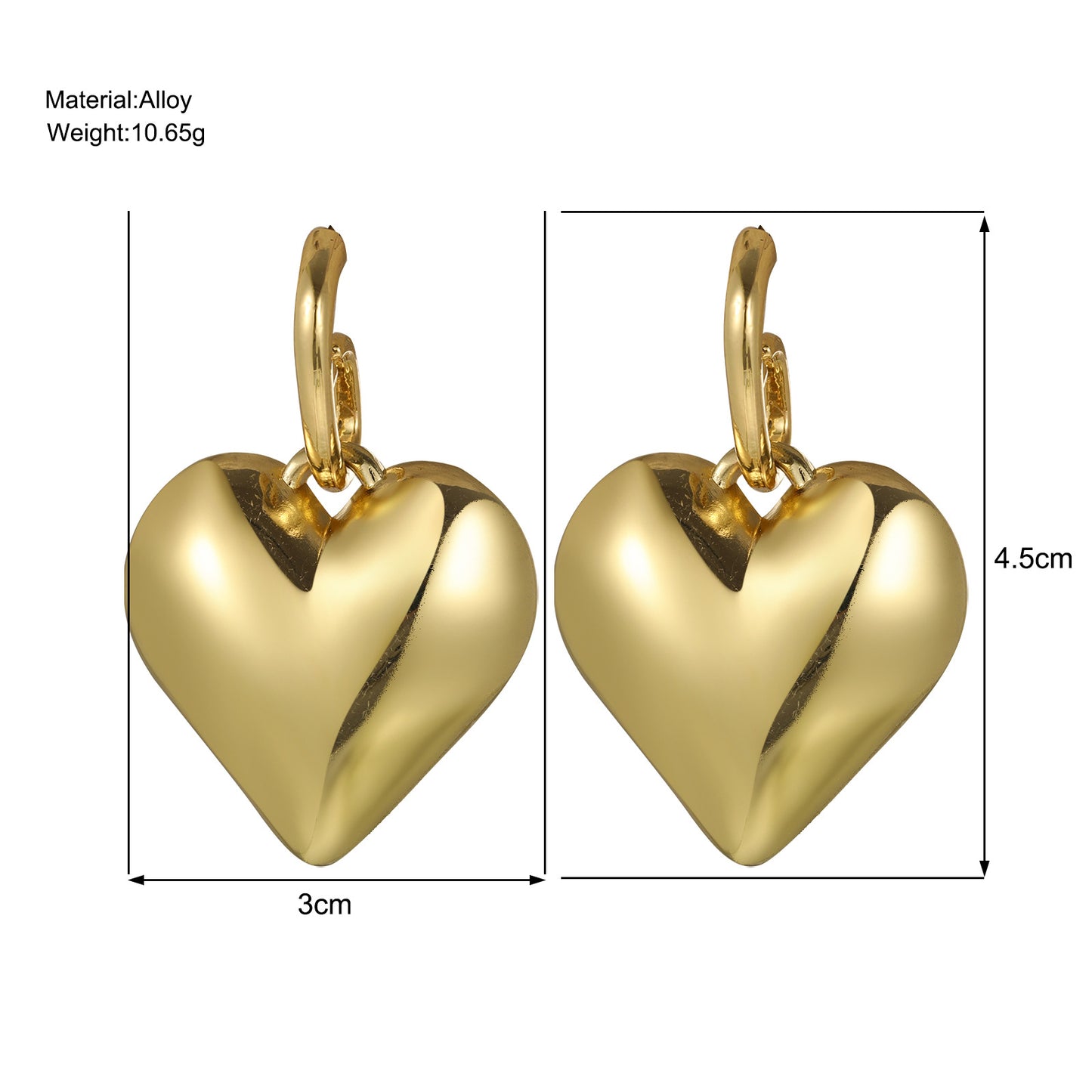 women's high-end heart earrings