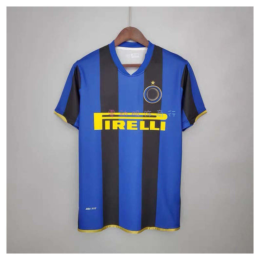 08-09 Inter UCL 10 Crespo 7 Figo Retro Jersey