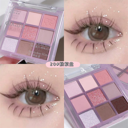 Paleta de sombras de ojos de copo de nieve con purpurina de 9 colores 