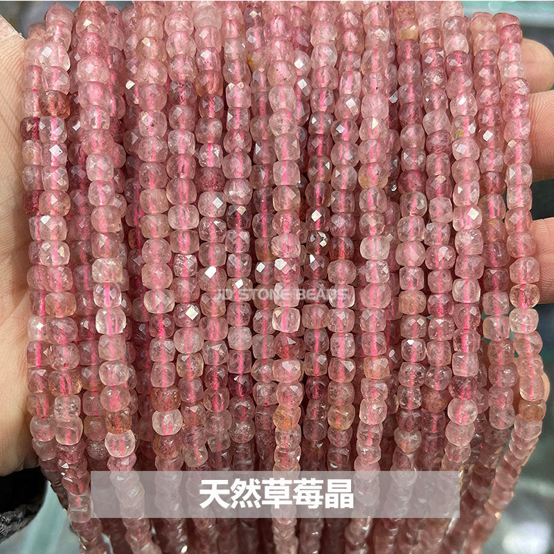 4Mm crystal agate square loose beads