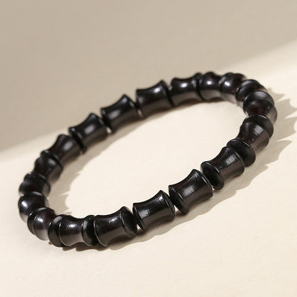 Ebony bamboo bead bracelet wooden