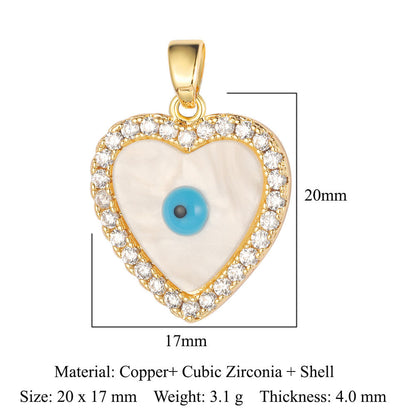 3 pcs/bag, Blessed Virgin Sun Eye Copper Zircon Pendant.