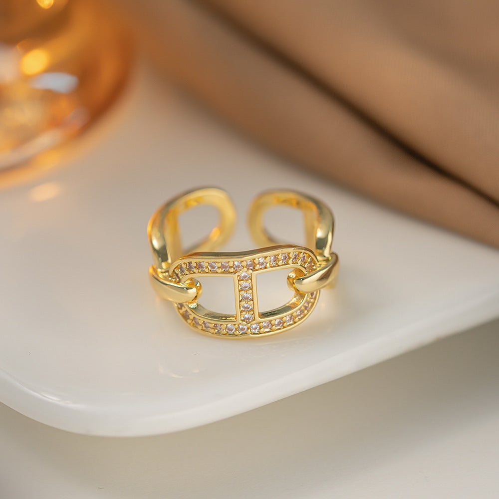 Real Gold Plated Nail Shredded Diamond Ring