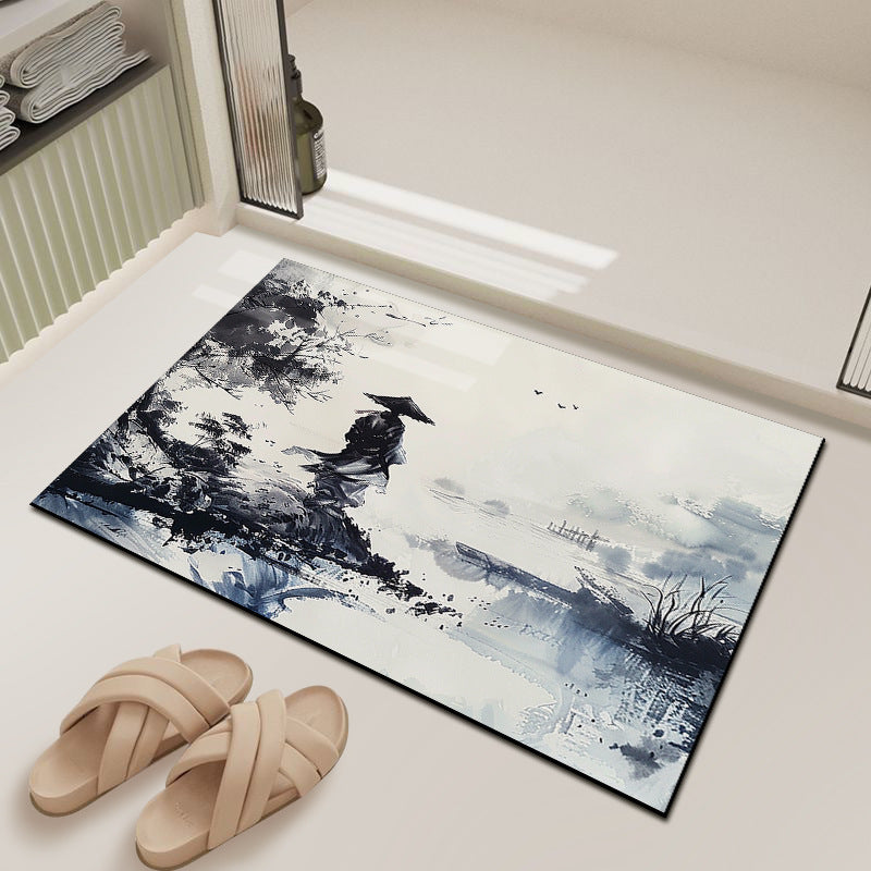 Diatomaceous earth ink wash bath mat