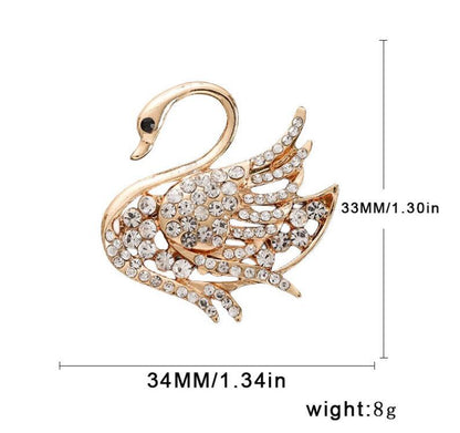 Diamond swan brooch ins