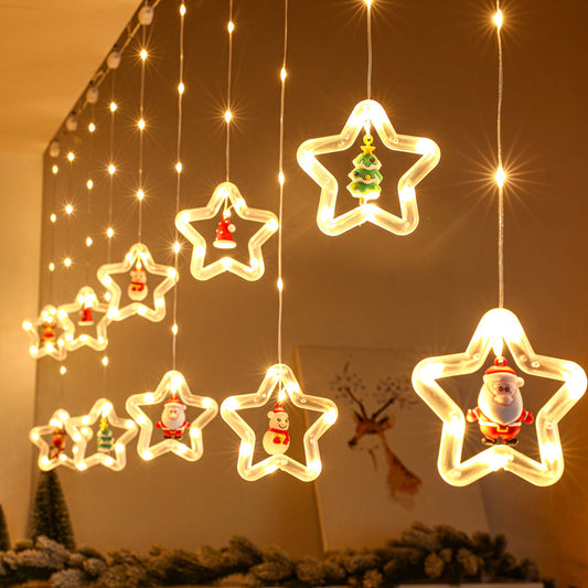 Five-pointed star curtain light LED star light string