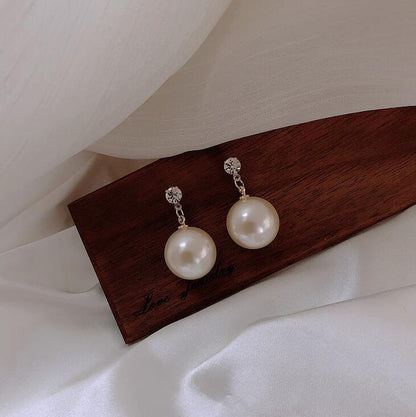 Pearl Earrings Women's 925 Silver Needle