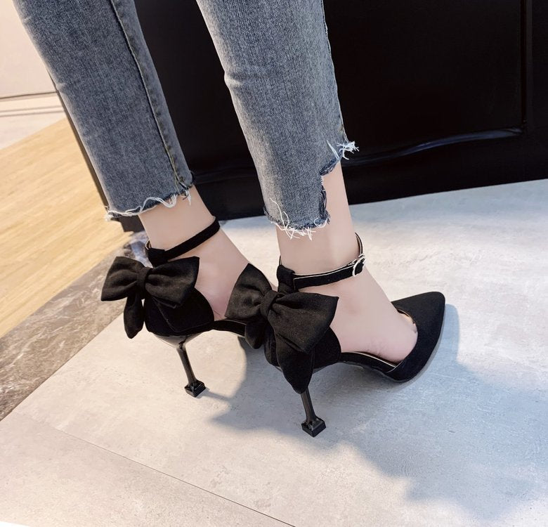 Butterfly high-heeled sandals