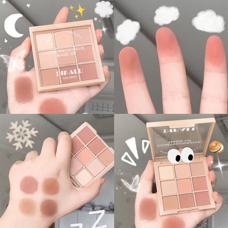 Paleta de sombras de ojos acrílicas transparentes de nueve colores 