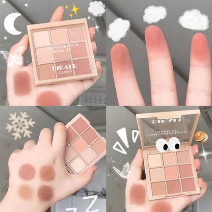 Paleta de sombras de ojos acrílicas transparentes de nueve colores 