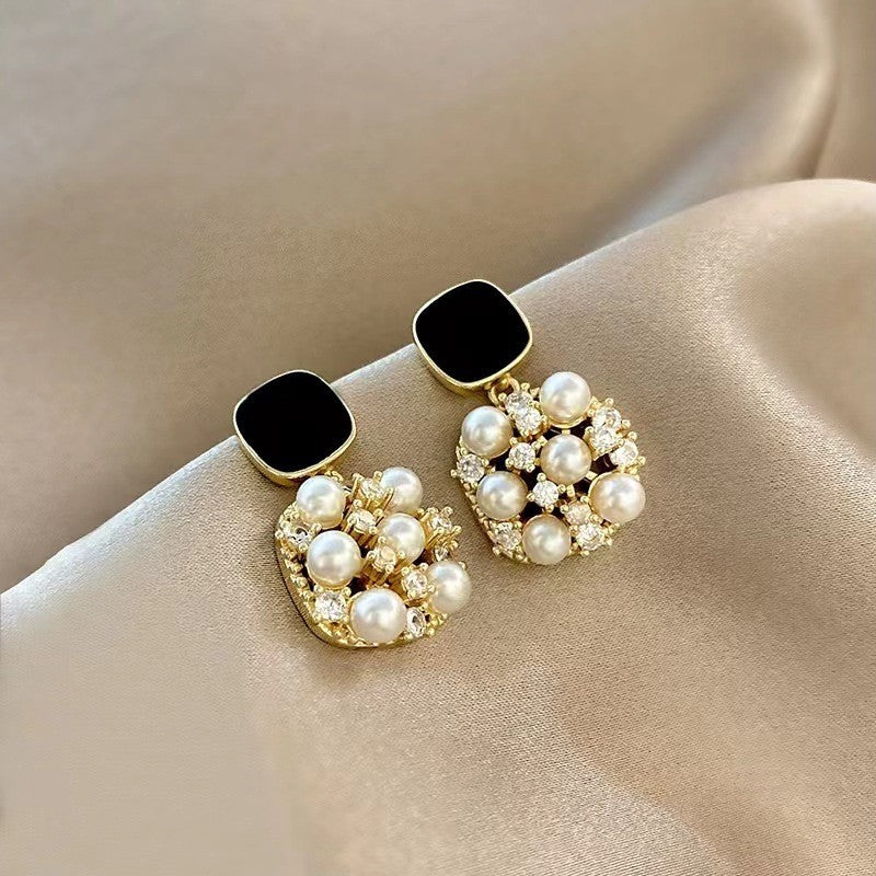 Square Pearl Vintage Earrings