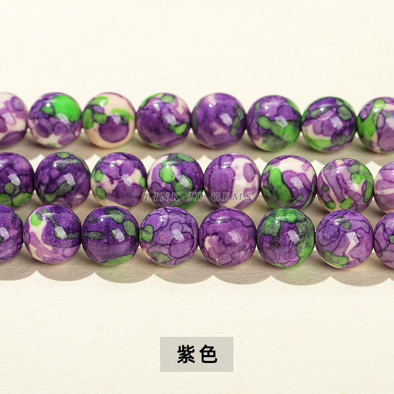 Synthetic color rain color stone loose beads jade beads