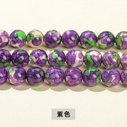 Synthetic color rain color stone loose beads jade beads