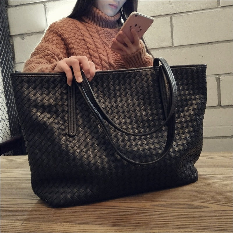 New woven bag trendy large capacity tote bag