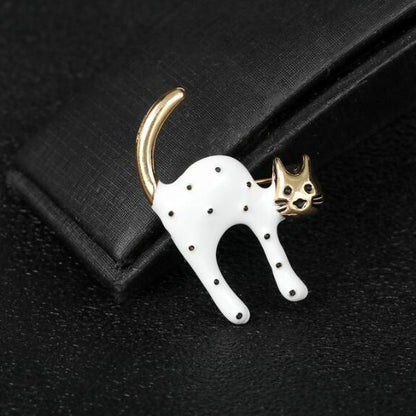 Dripping Polka Dot Cat Brooch