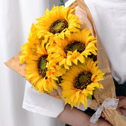 Single artificial sunflower flower