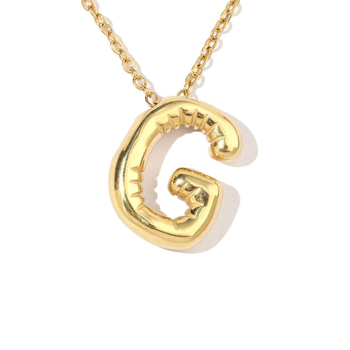 18k real gold titanium steel bubble letter pendant