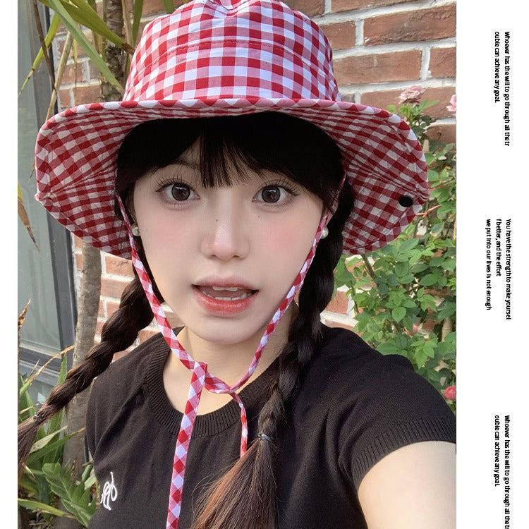 Sweet Plaid Sun Hat