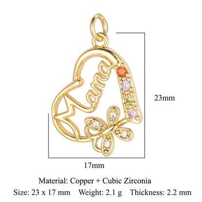 Copper zircon DIY jewelry accessories ins wind butterfly