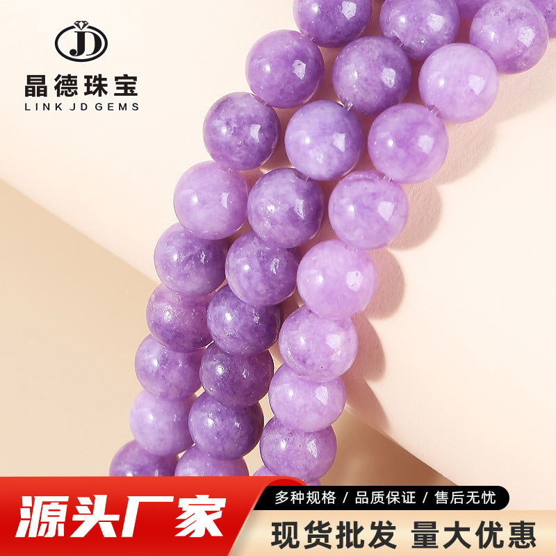 Violet K2 Chalcedony Round Beads Loose Beads