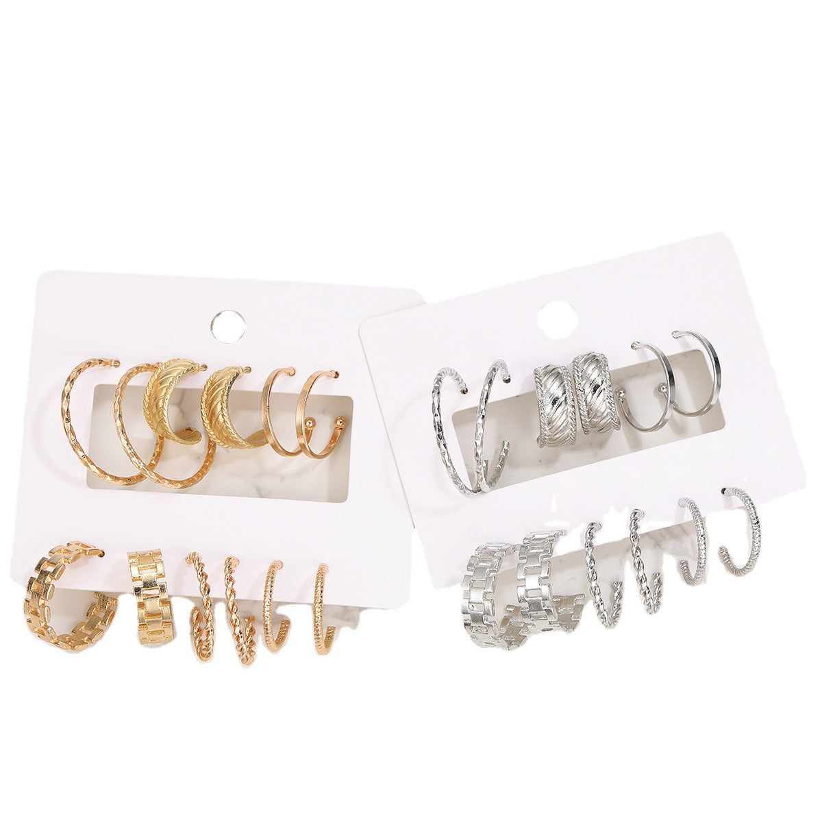 Metal Earring Set 6 Pieces