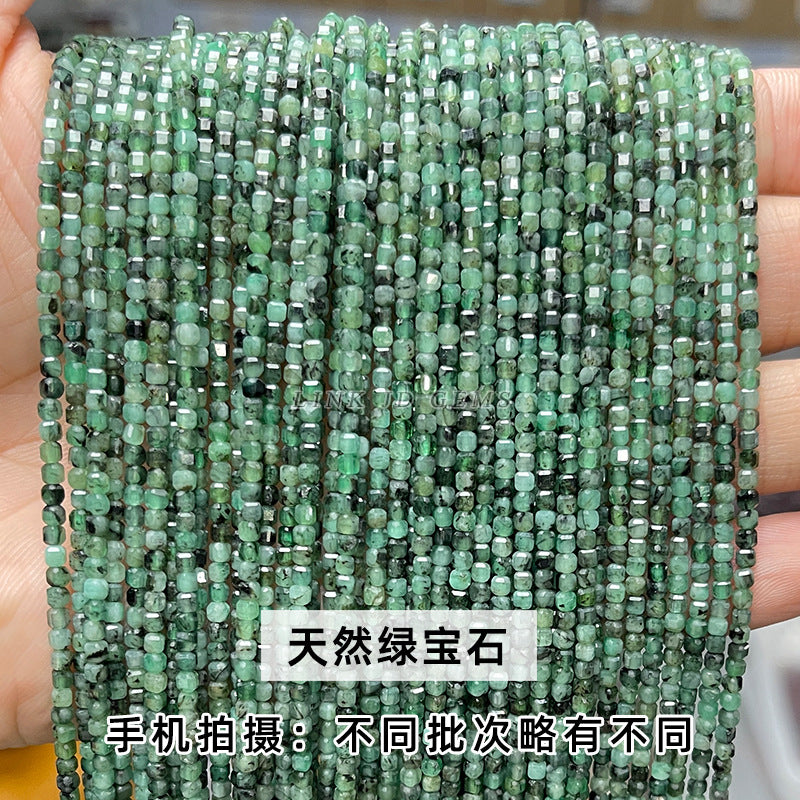 2Mm natural crystal cut sugar cube loose beads