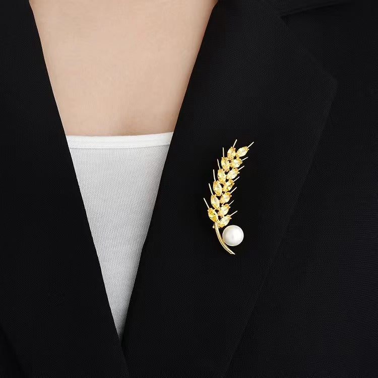 Golden Wheat Brooch